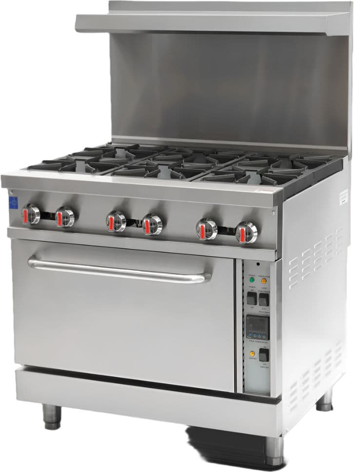 36″ Commercial Gas Range 6 Burners and Convection Oven 211,000 BTU – Natural Gas