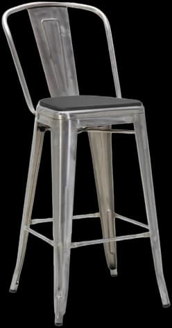 ATS AR-820BS-GDF Tolix-Style Plus Barstool, Clear-Coat