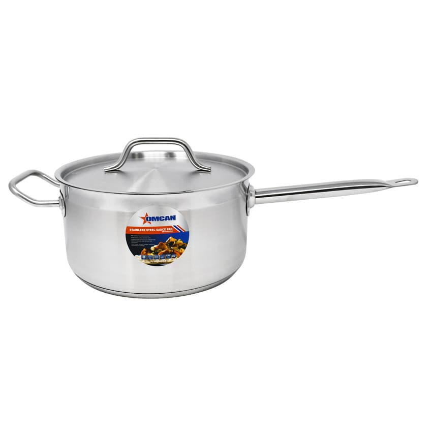 Omcan Stainless Steel Sauce Pan with Lid and Handle