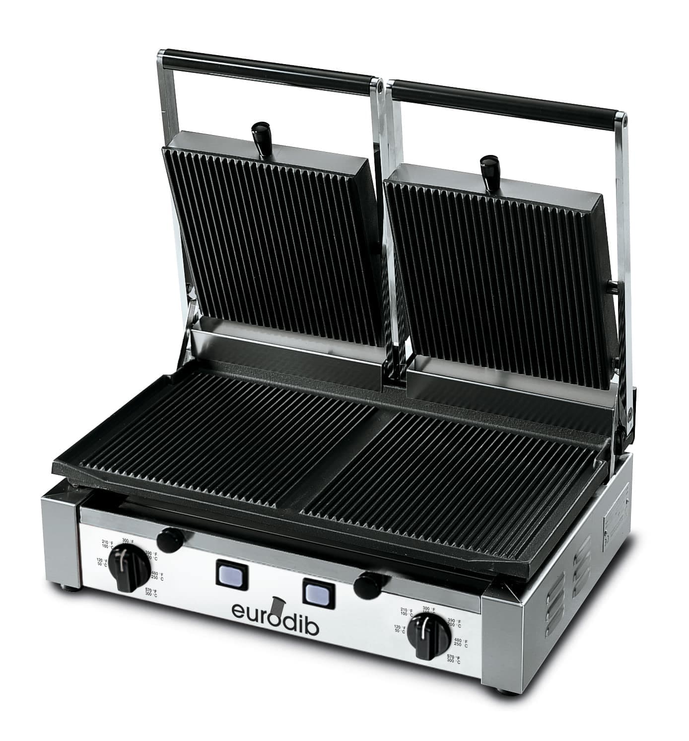 Eurodib Panini Grill, double, ribbed top