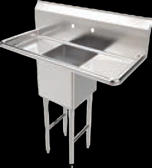 ATS MET 1-Compartment Prep Sink, With Left & Right Drain Board, 54" W x 24" D