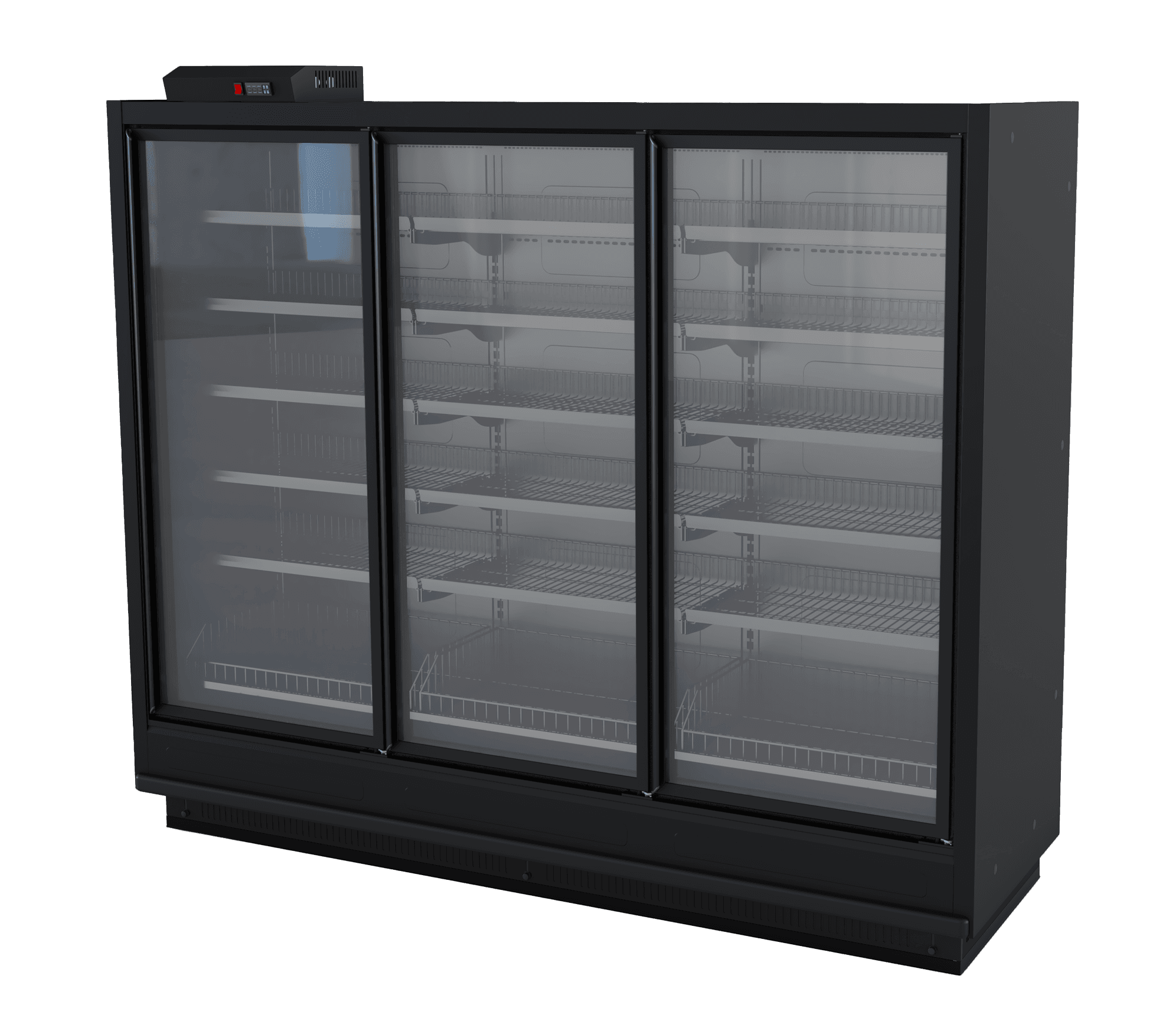 Southern CaseArts – Diablo Upright Glass Door Freezer Case — 12.8 ft – 12.8-MDD-81TNF-S = 5 DOOR