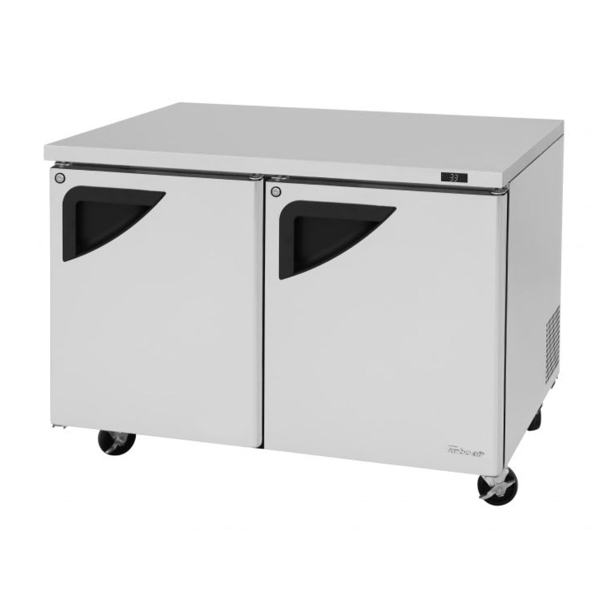 Turbo Air TUR-48SD-N-AR 48″ Solid 2-Door Super Deluxe Series All Right Hinged Undercounter Refrigerator