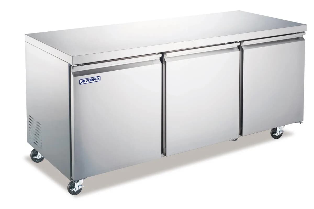 Aurora 72″ Three (3) Door Undercounter Refrigerator, 16 cu.ft. (440L), Stainless Steel