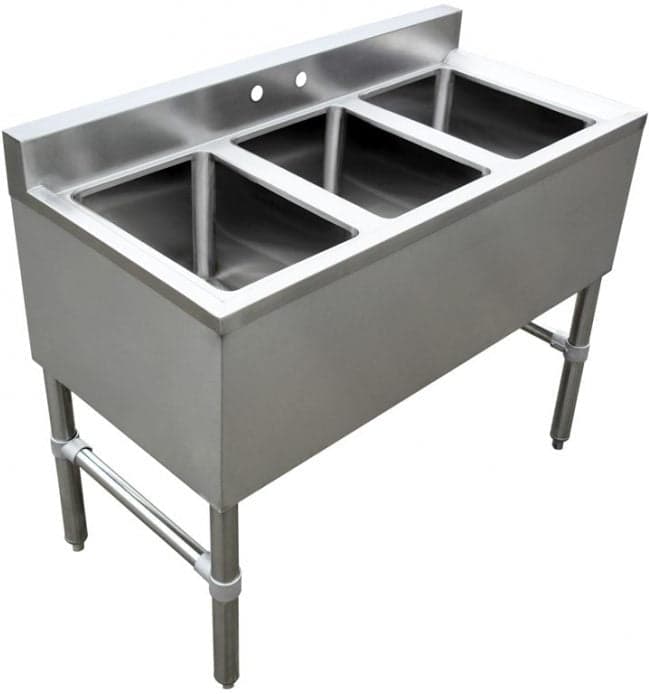 3 Compartment Underbar Sink, No Drainboard