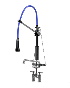 HIMI Products – Instinct Pre-Rinse Faucet Mini Unit with 36″ Hose, V Mount Bracket & 4″ Deck Mount Base Faucet + 12″ Add-On Faucet – IF7003-4DAF
