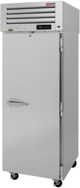 Turbo Air - PRO Series 28.75" Silver Pass Thru Refrigerator With 1 Glass Front Door / 1 Solid Back Door Pass-Thru - PRO-26R-SG-PT-N (ETA 5-6 Weeks)