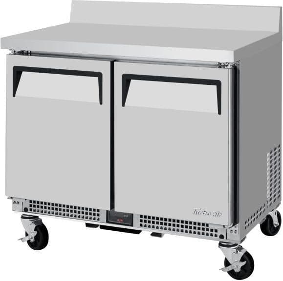 Turbo Air - M3 34" Silver Shallow Depth Worktop Refrigerator with 2 Swing Doors - MWR-34S-N6 (ETA 5-6 Weeks)