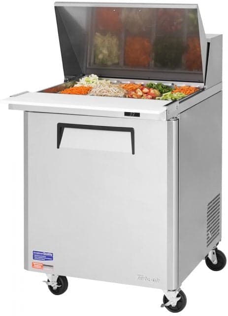 Turbo Air – M3 Series 28″ Mega Top Stainless Steel Refrigerated Sandwich Prep Table with 1 Door – MST-28-12-N (ETA 5-6 Weeks)
