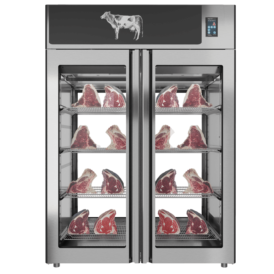 Stagionello® Dry Age 3.0 1400 Liter, 450 Kg Dry Aging Cabinet with Humidity Management, 2-Glass View – 220-240V, 1Ph, 548W