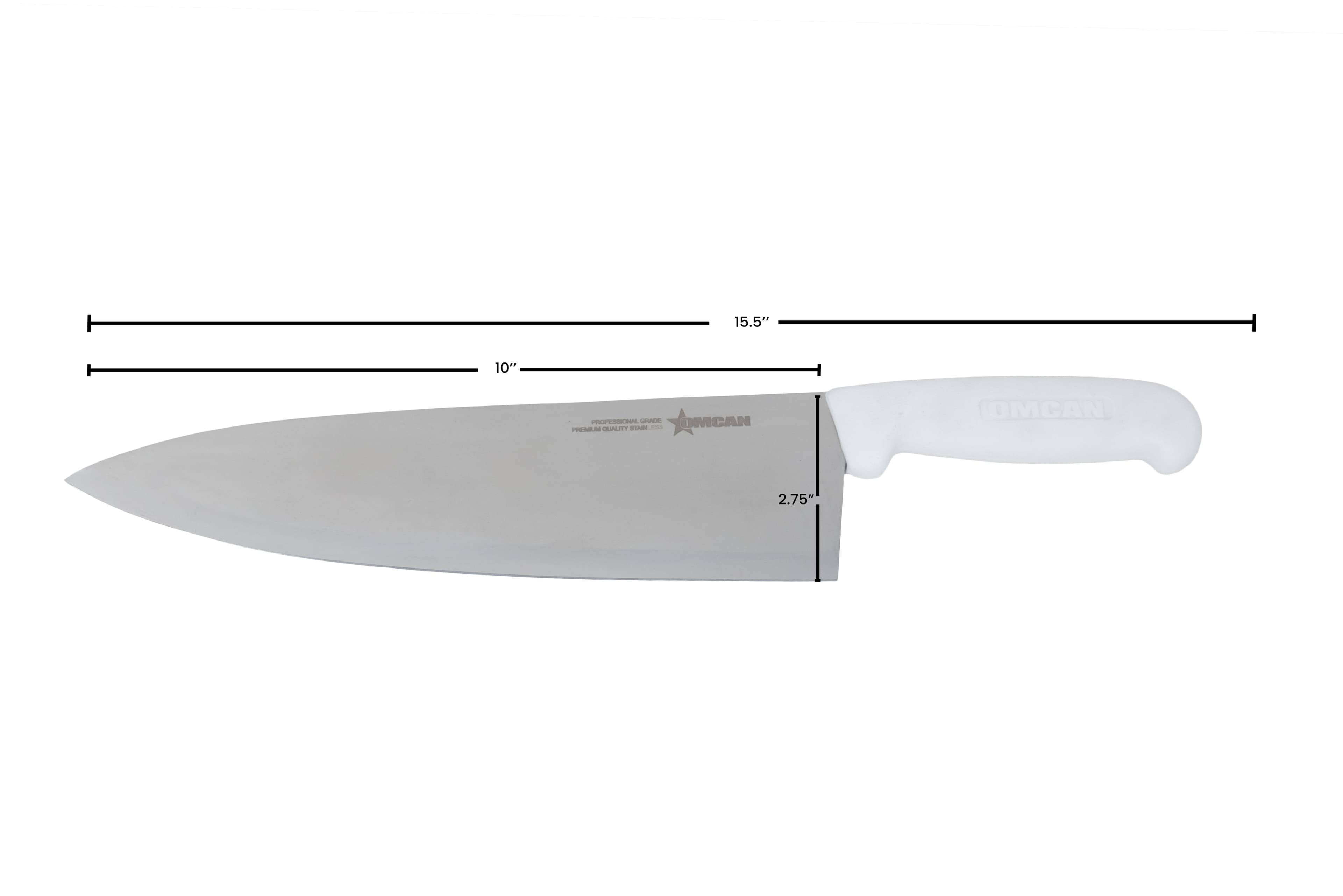 10" Medium Cook Knife with White Polypropylene Handle