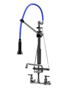 HIMI Products – Instinct Pre-Rinse Faucet Mini Unit with 36″ Hose, V Mount Bracket, Vacuum Breaker & 8″ Wall Mount Base Faucet + 12″ Add-On Faucet – IF7004-8WAF