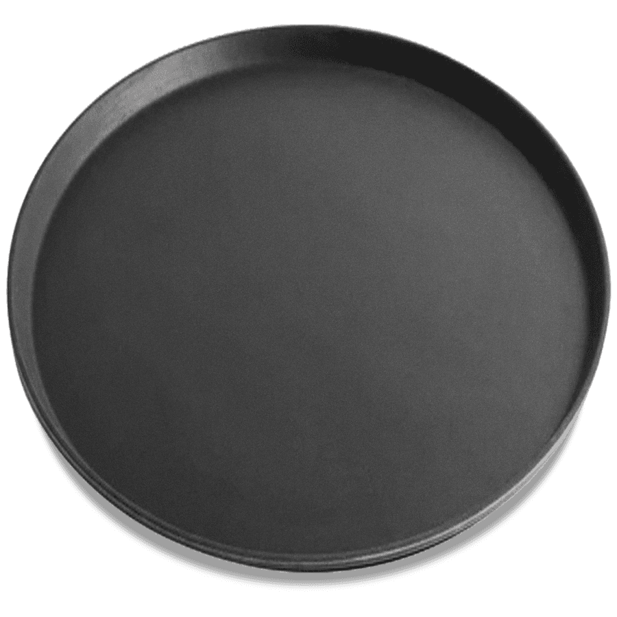 16" Non-slip Black Round Fiberglass Service Tray