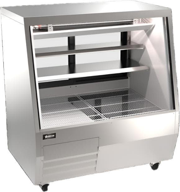 50” Square Glass Refrigerated Double-Duty Deli Case, 20.58 cu.ft. (583 L), Stainless Steel