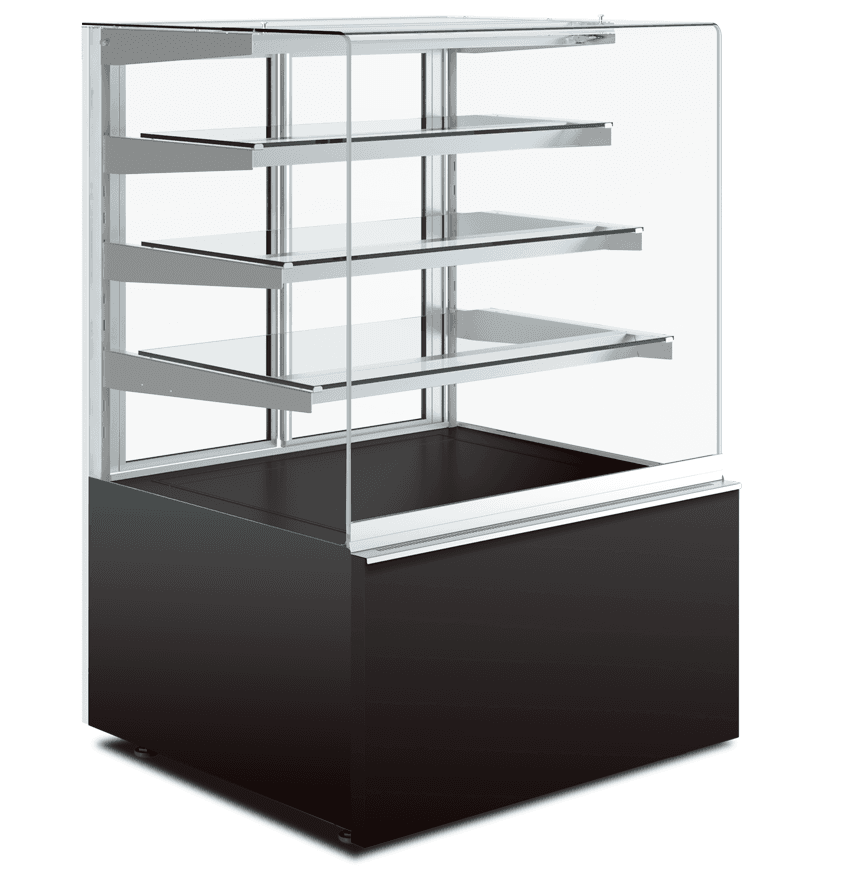Igloo C2UDHP6 71½″ Cube Dry Pastry Case, 3 Shelves, Openable Front Glass