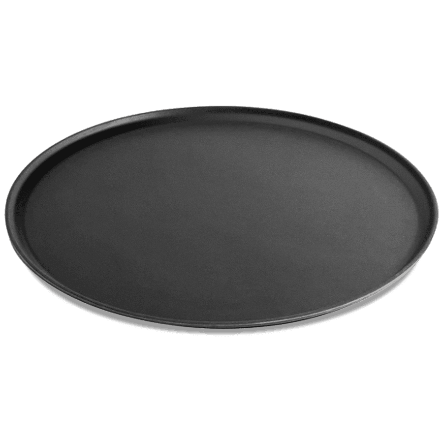 26" Non-slip Black Oval Service Tray
