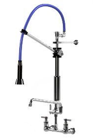 HIMI Products – Instinct Pre-Rinse Faucet Mini Unit with 36″ Hose, Wall Mount Bracket, Vacuum Breaker & 8″ Wall Mount Base Faucet + 12″ Add-On Faucet – IF7001-8WAF