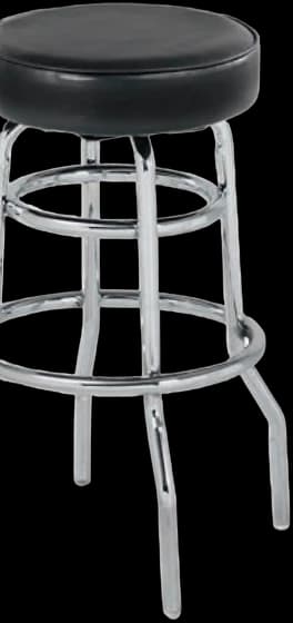 ATS SR-2 Round Seat Swivel Barstool, Double-Ring Chrome Base, Seat Unattached