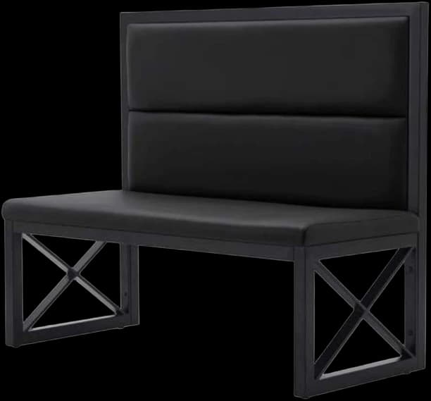 ATS Mission Style Metal Booth, Channel Back, Single, 47" L, Black