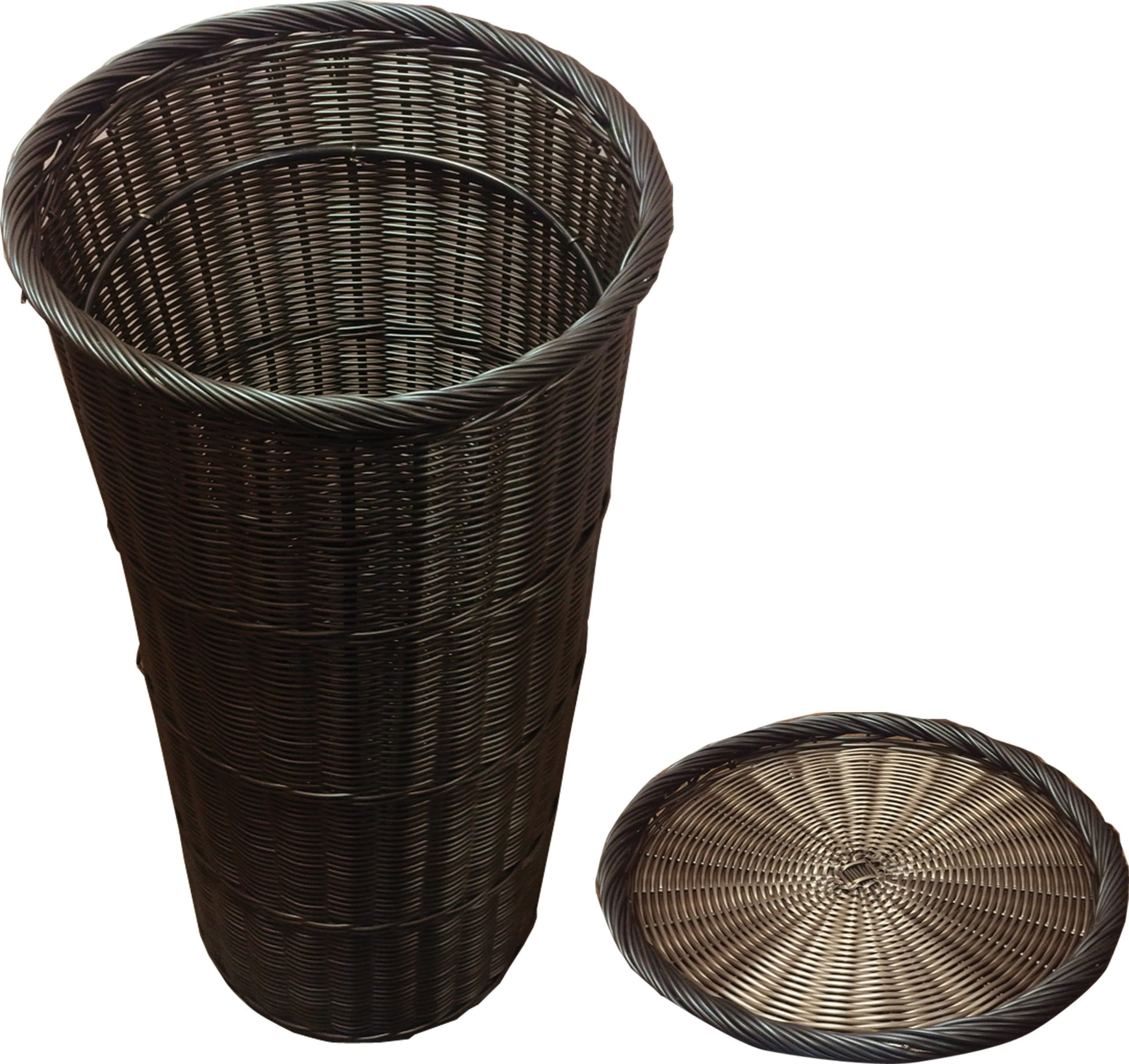 Round Brown Tapered Basket with Round Tray
