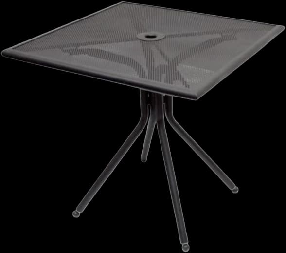 ATS Circle Perforated Metal Outdoor Table Top, 30" x 30", Black