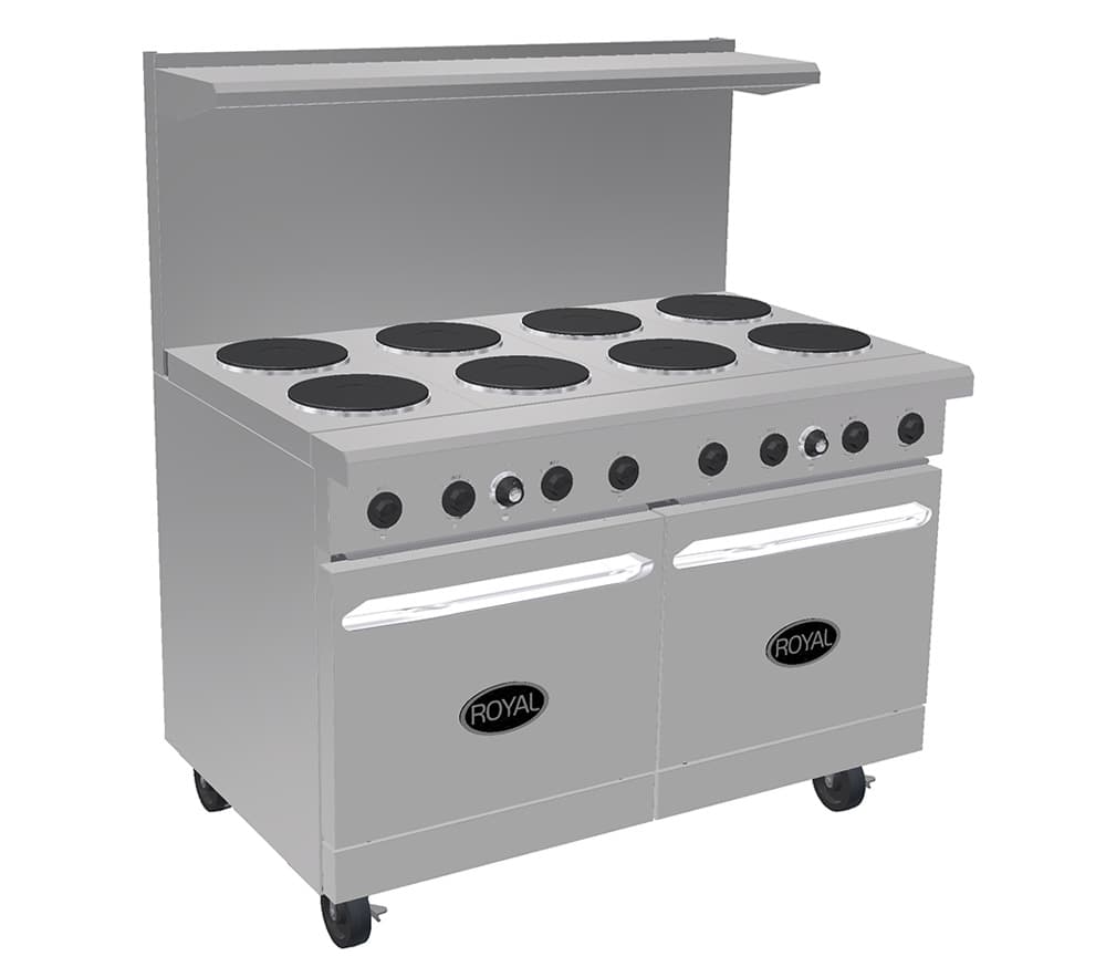 Royal – 48″ Electric Range, 2 Top Elements, 36″ Thermostatic Griddle, 26-1/2″ Convection Oven – RRE-2GT36-126C