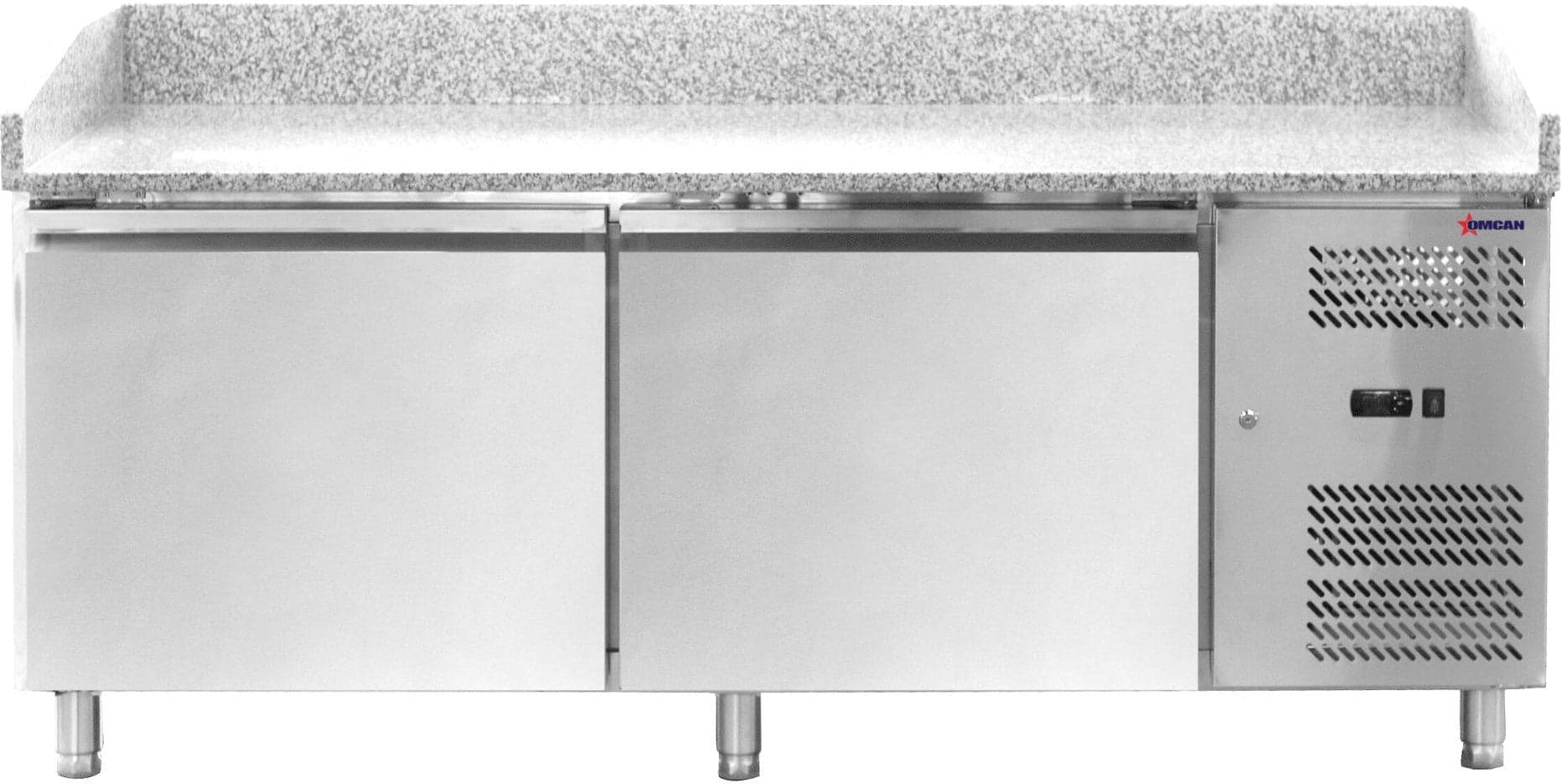 80″ Two (2) Door Granite Top Refrigerated Pizza Prep Table, 20.5 cu.ft. (580 L), Stainless Steel