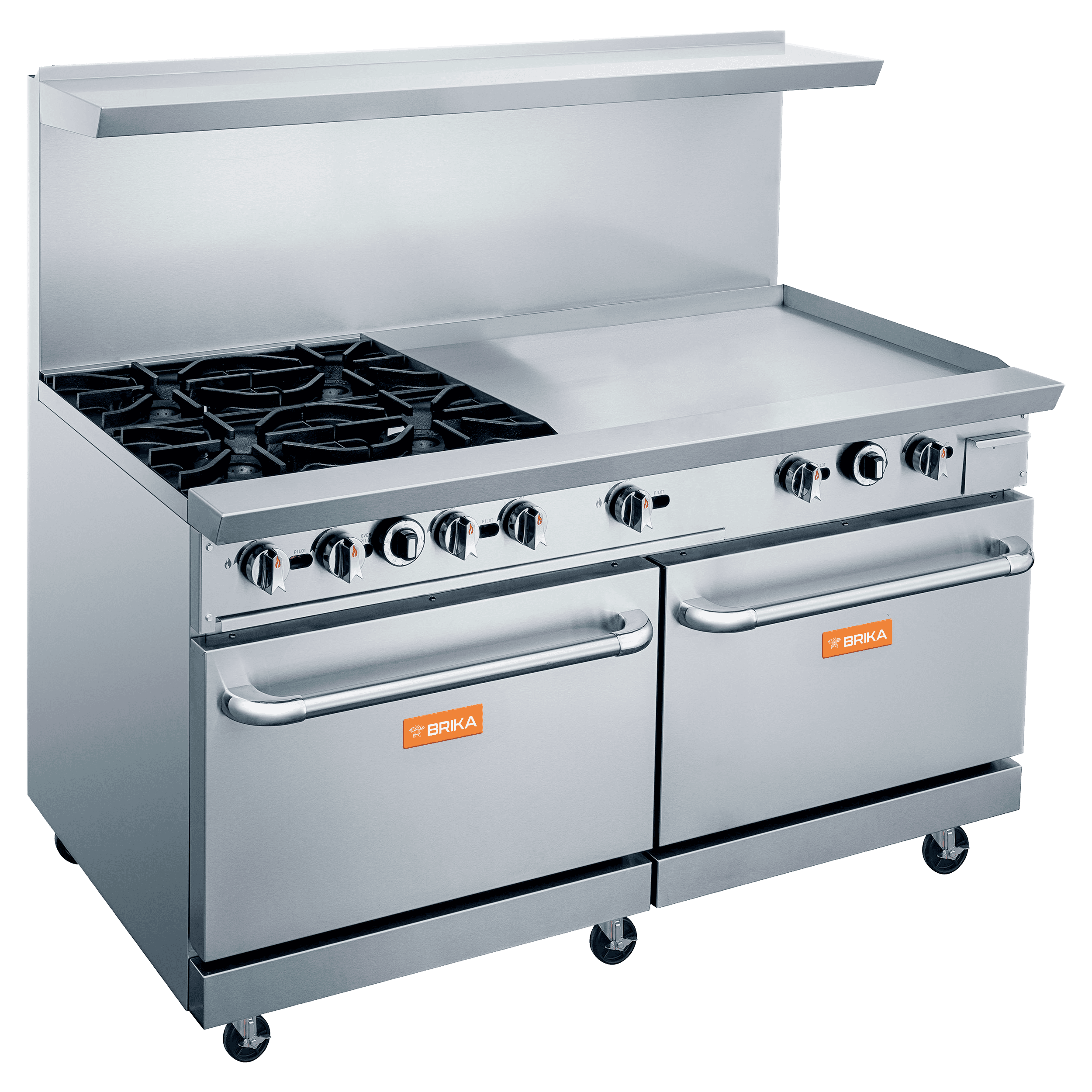 Brika – 60″ Liquid Propane Range w/ 4 Burners & 36″ Griddle – BGR-4B-G36