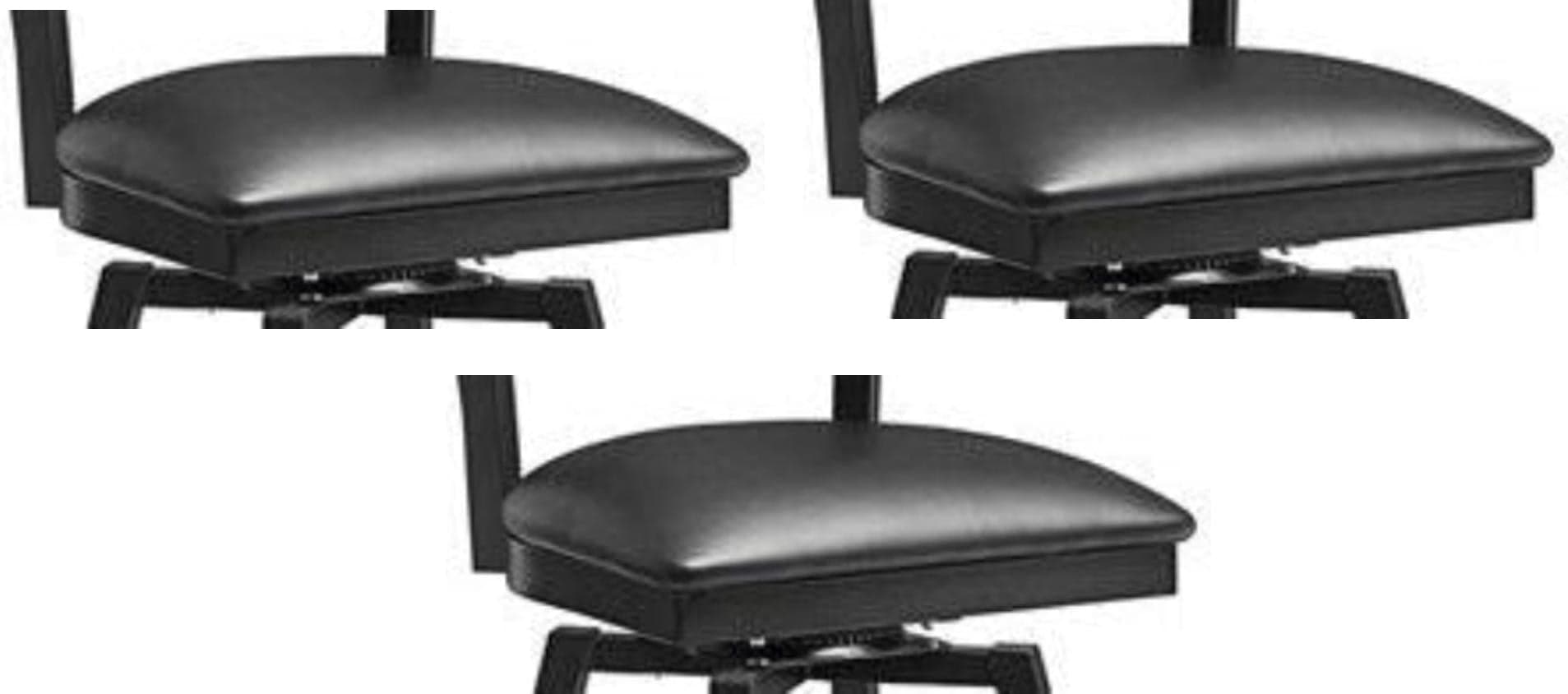 Omcan - Black Color Vinyl Seat For 47593 Chair Frame, Pack of 3 - 76554 (Chair Frame Sold Separately)