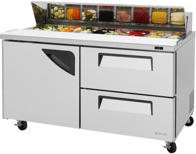 Turbo Air – Super Deluxe 60.25″ 1 Swing Door Mega Top Refrigerated Sandwich Prep Table with Stainless Steel Top with 16 pan Opening – TST-60SD-D2-N (ETA 5-6 Weeks)