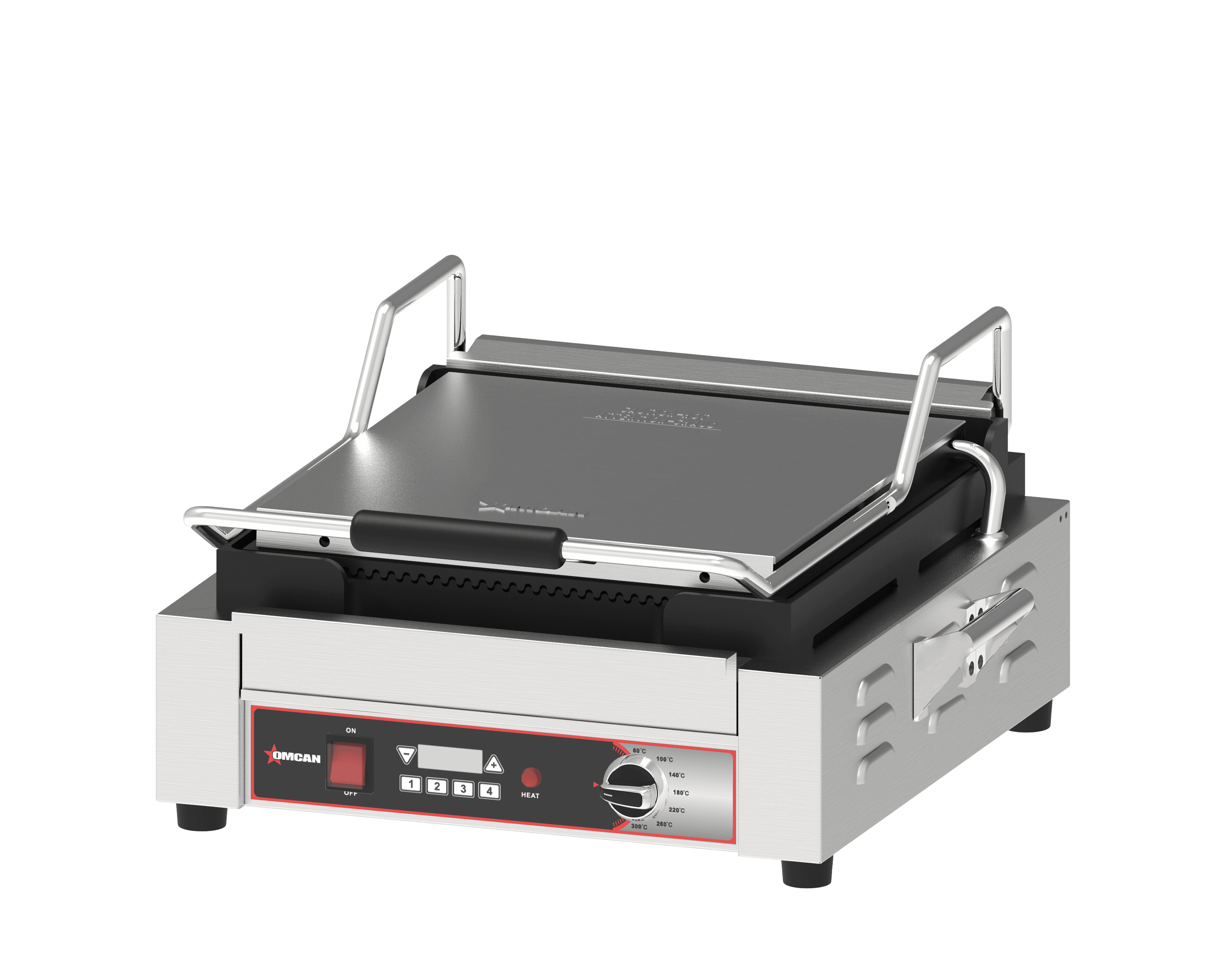 Single Extra Large Panini Grill with Ribbed Plates 14” x 14”