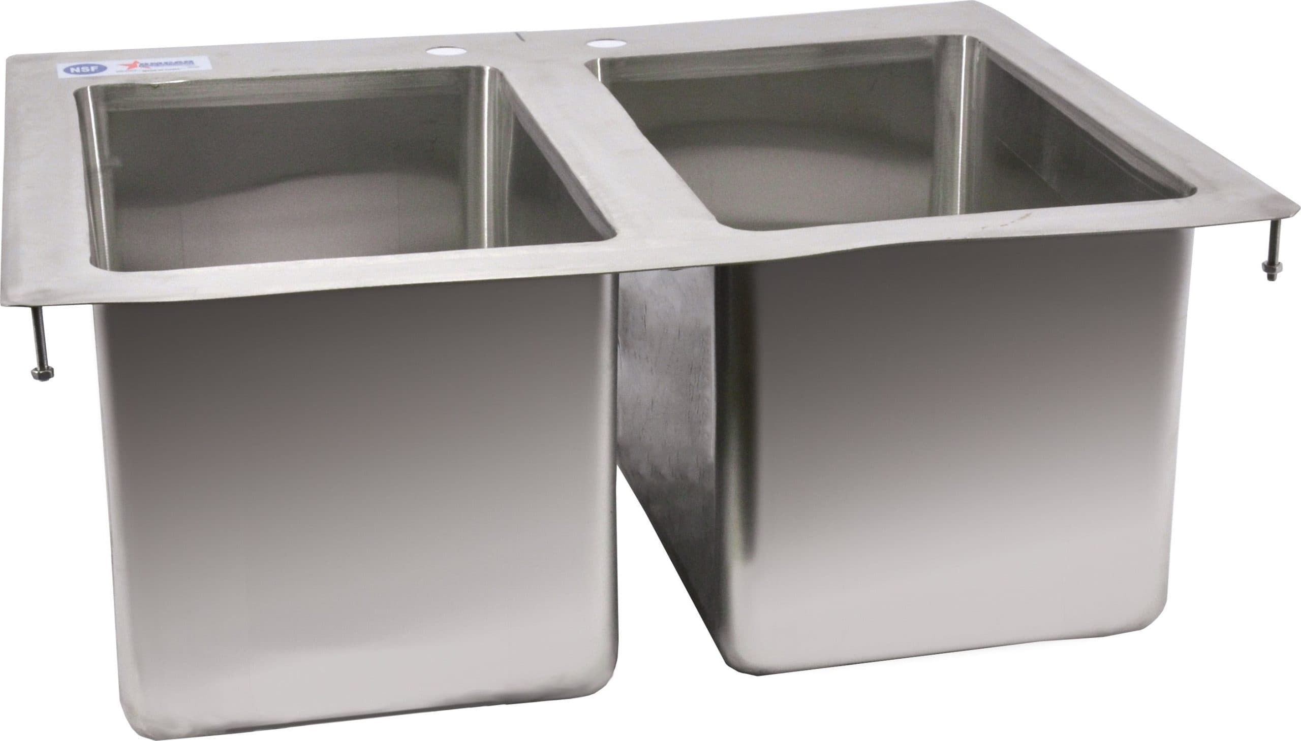 10″ x 14″ x 10″ Stainless Steel Double Tub Drop in Sink with Flat Top