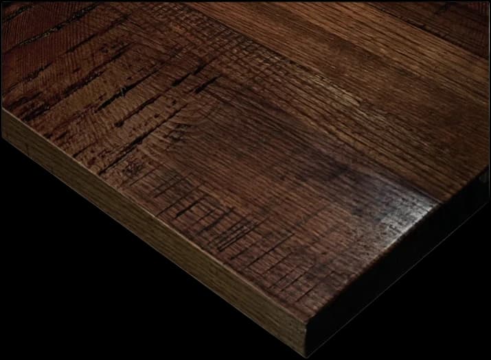 ATS Industrial Distressed Solid Ash Table Top, 42" to 60" Round Drop Leaf