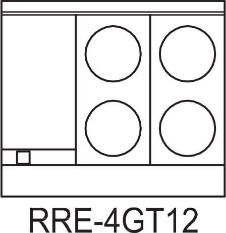 Royal - 36" Stainless Steel 4 Top Elements Electric Range with 26.5" Wide Oven and 12" Wide Griddle - RRE-4GT12