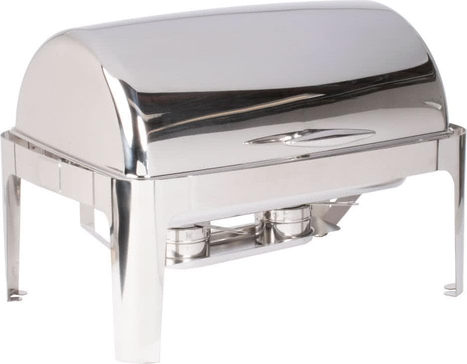9 L / 9.5 qt Stainless Steel Round Chafing Dish with Roll Top Cover