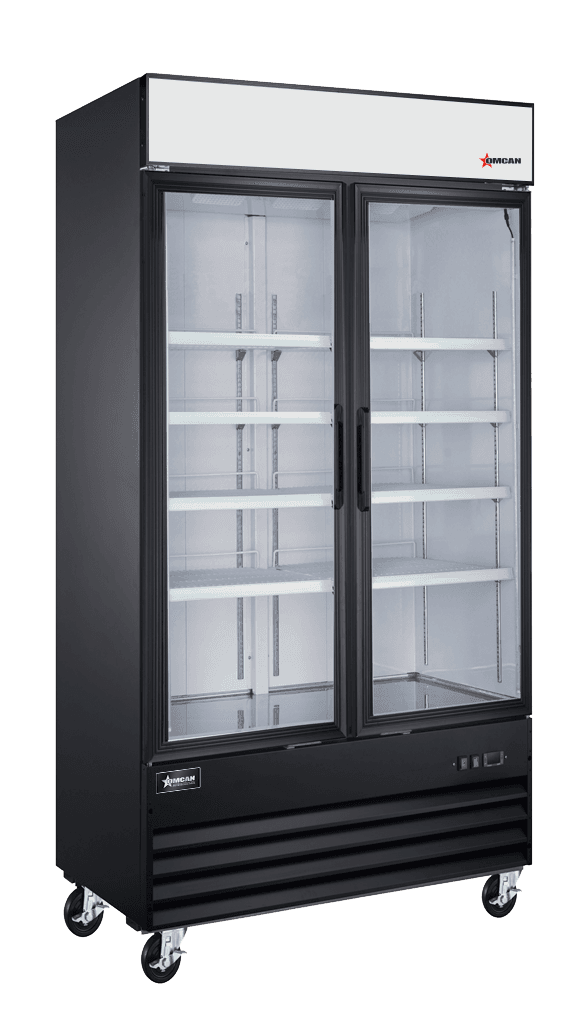 40" Two (2) Glass Door Display Refrigerator, 31.5 cu.ft. (892 L), Black