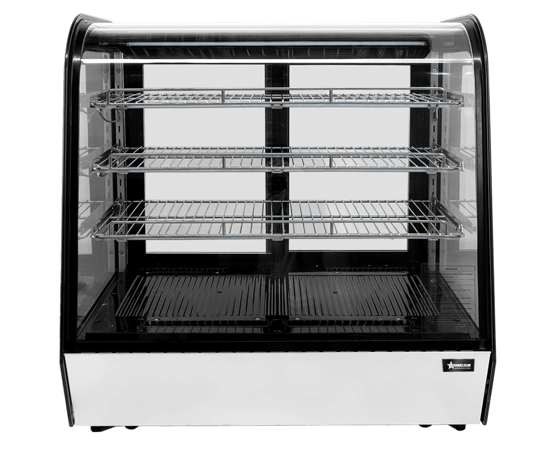 35″ Three (3) Shelf Countertop Curve Glass Refrigerated Display, 7 cu.ft. (186 L)