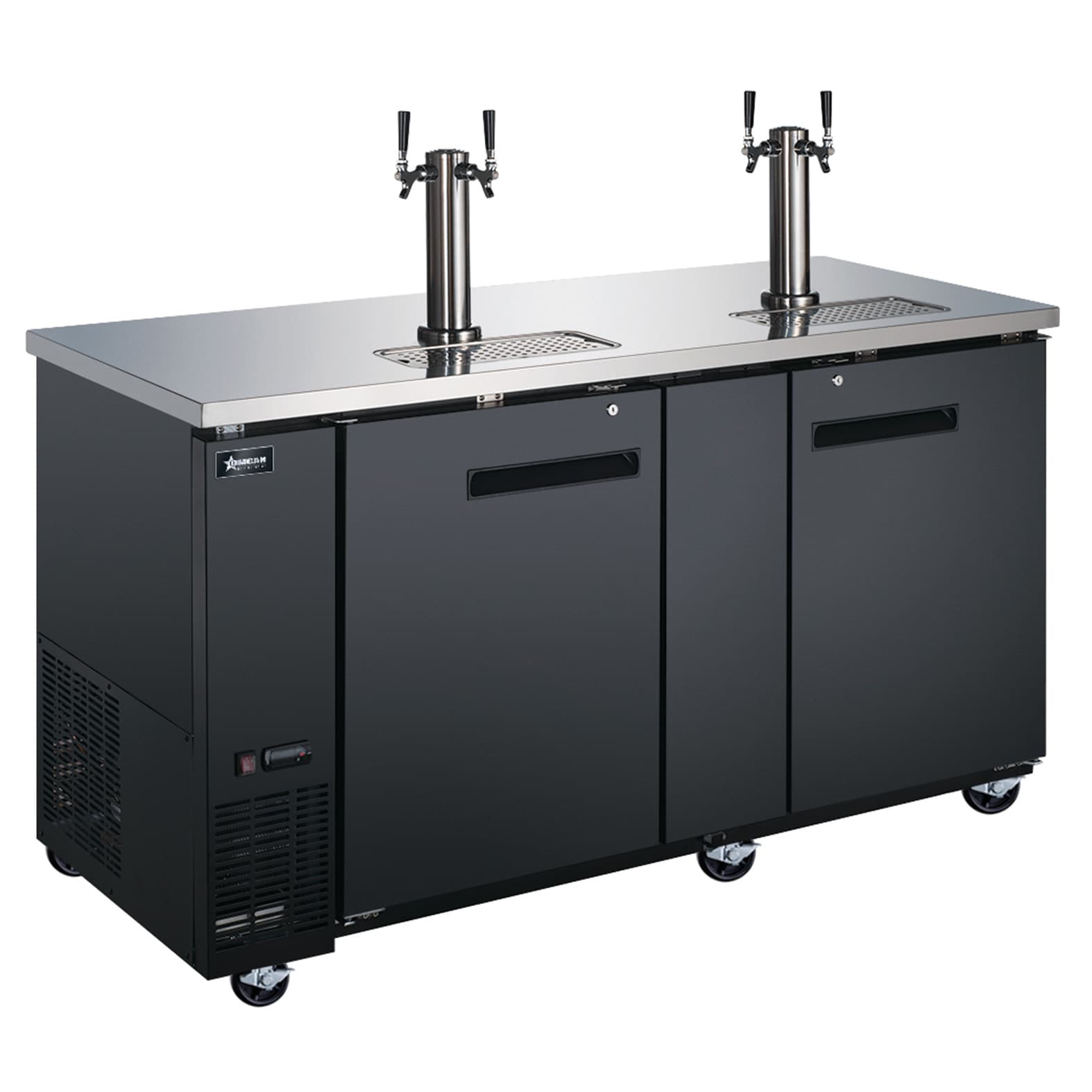 69″ Two (2) Door Kegerator / Beer Dispenser with 2 Taps, 23 cu.ft. (660 L)