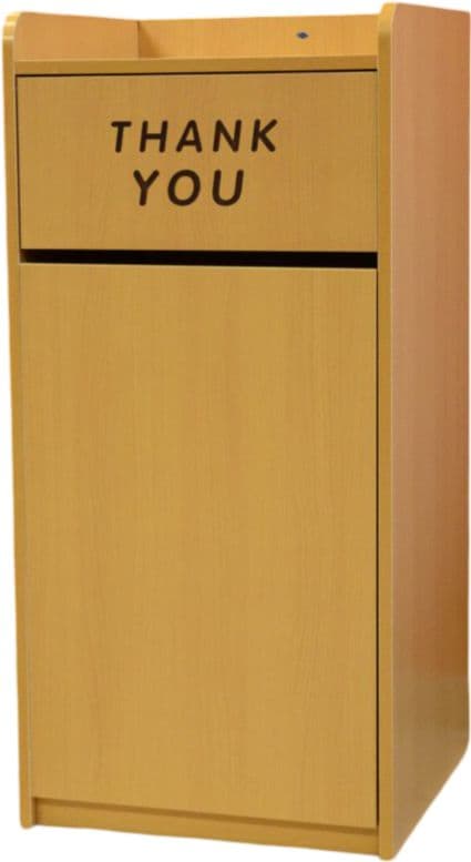 Trash Receptacle for 36 Gallon Bin – Natural Wood