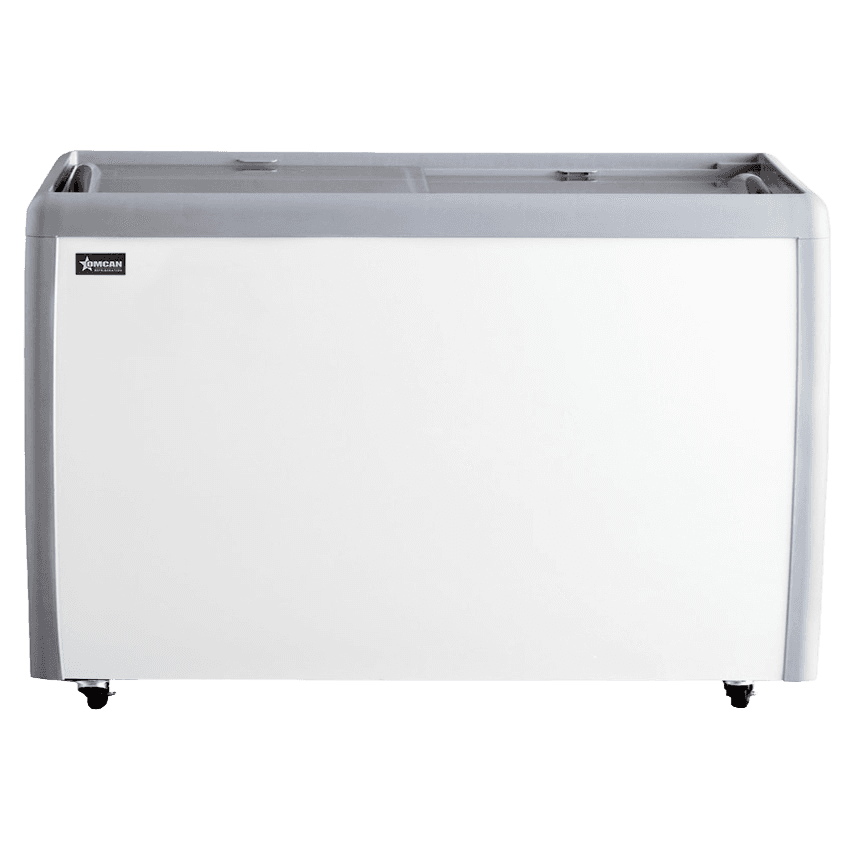 60" Two (2) Door Ice Cream Display Chest Freezer with Flat Glass Top, 16.6 cu.ft. (470 L)