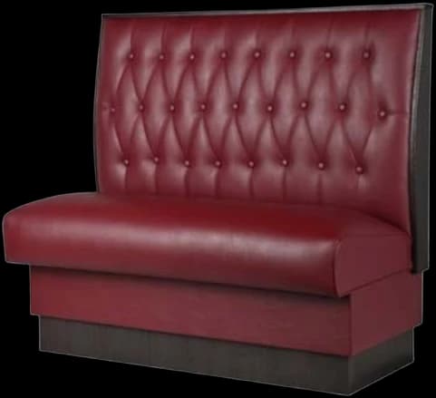 ATS William QuickShip Booth, Button-Tuft Back, Single, 42" H x 46" L, Deep Red