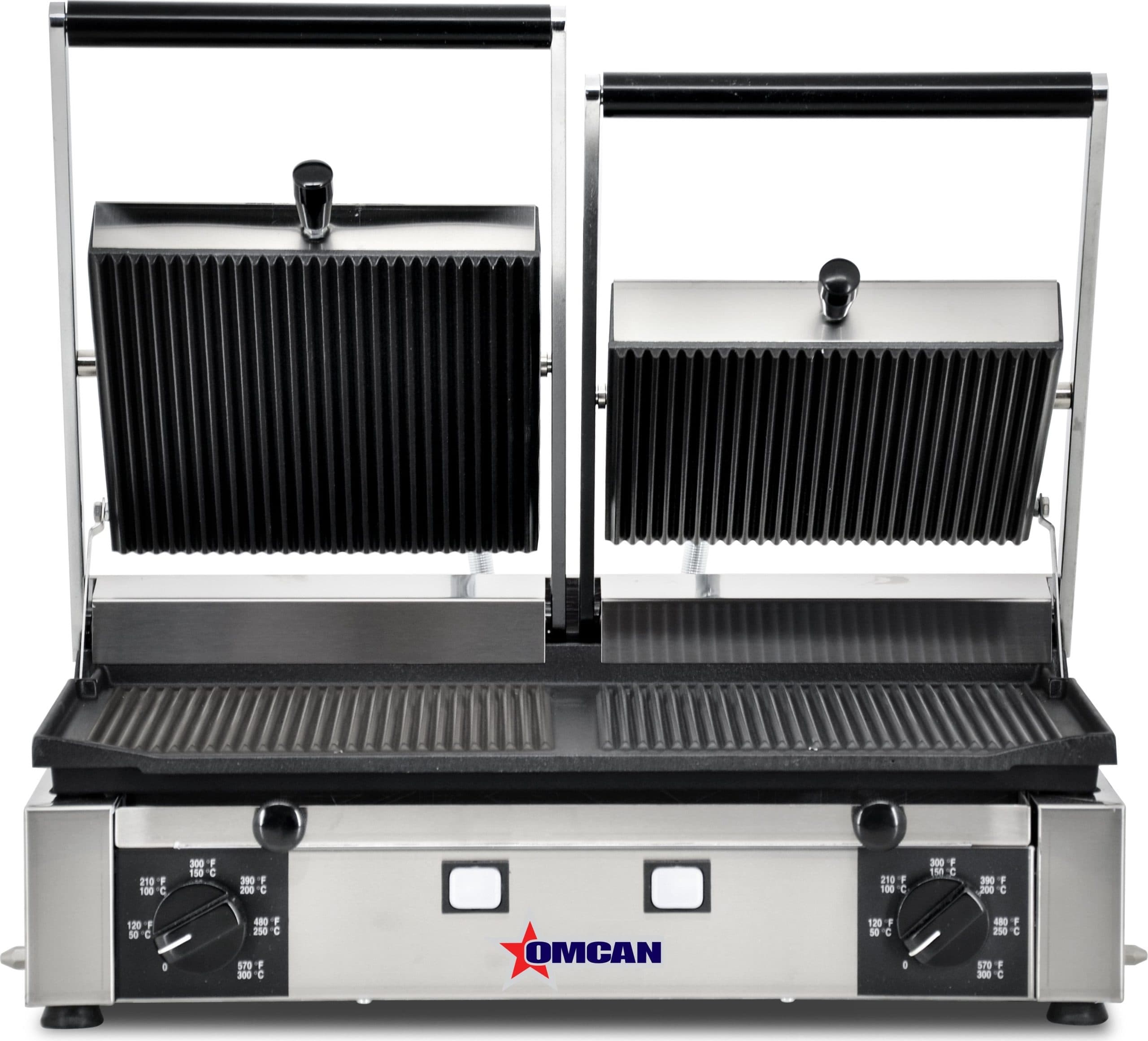 Trento 10″ x 19″ Double Panini Grill with Grooved Top and Bottom Grill Surface