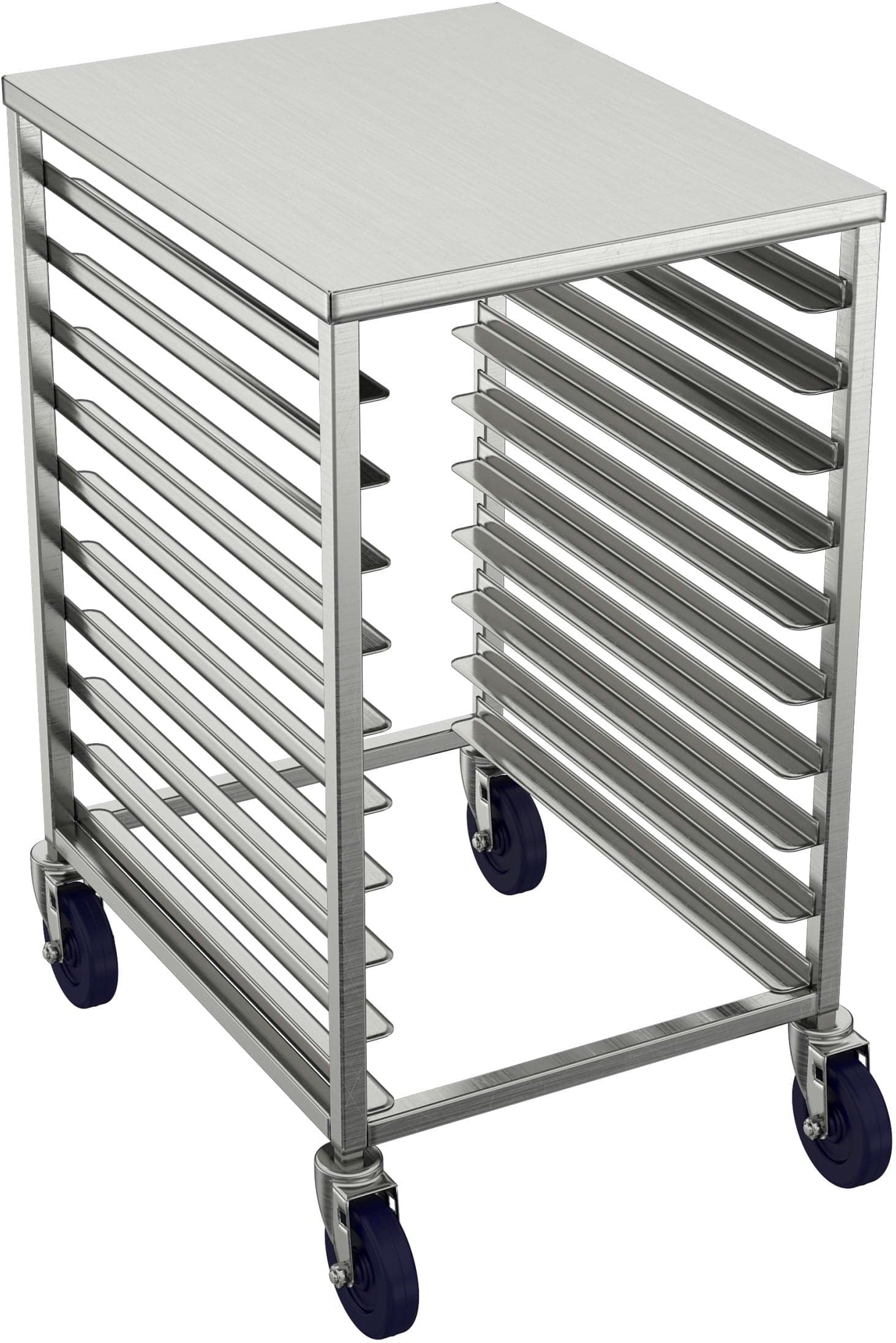 Winholt - Holds 10-18" Trays, End Loading Stainless Steel Top Half Height Pan Racks - AL-1810H-SSTOP
