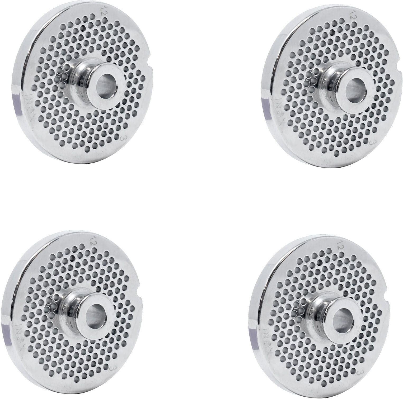 European Style #12 stainless steel plate with hub, 6mm (1/4″) – one notch/ round