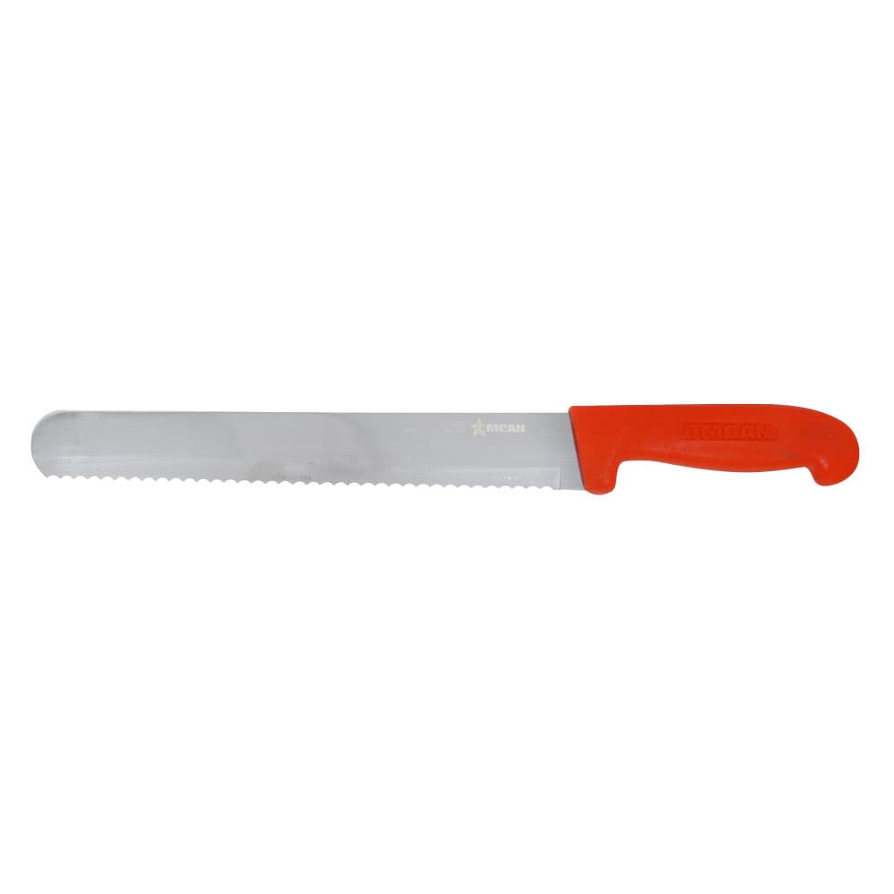 10" Slicer Straight Serrated Knife with Red Polypropylene Handle