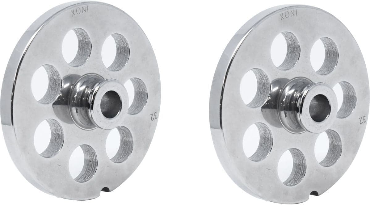 European Style #32 stainless steel plate with hub, 3.5mm (9/64″) – one notch/ round