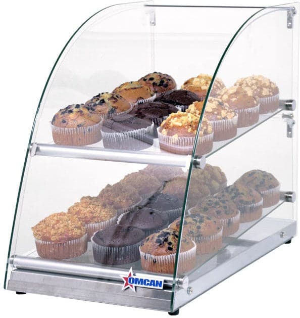 14" Countertop Food Display Case with Curve Front Glass and 70 L capacity
