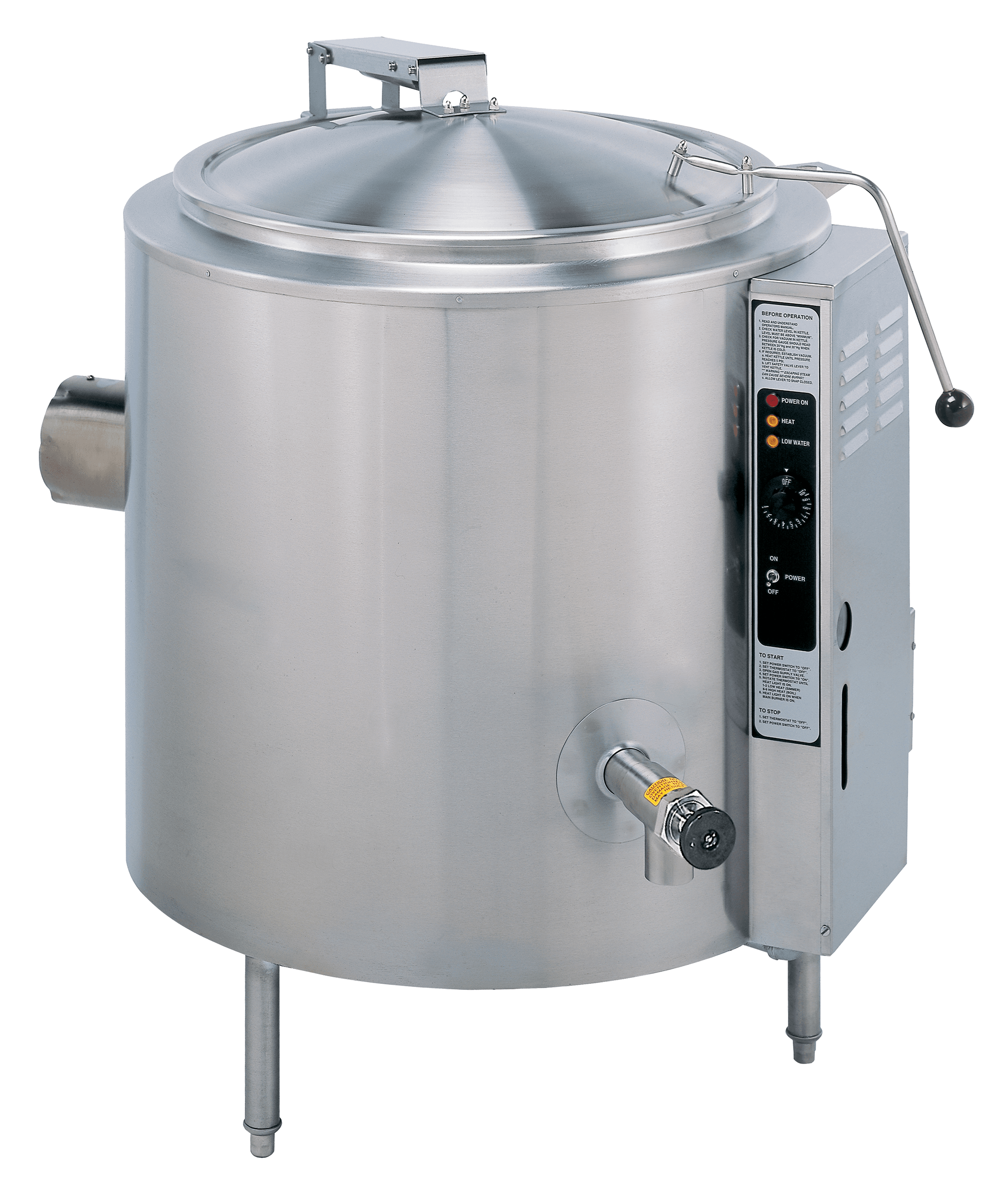 Groen – Steam-Jacketed Kettle, Stationary/NO Tilt, 2” Tangent Drawoff, Floor, Gas – AHS-40