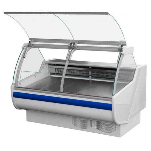 Igloo SAND5 65¾″ Refrigerated Deli Case, Curved Lift-Up Glass, 47″ Deep
