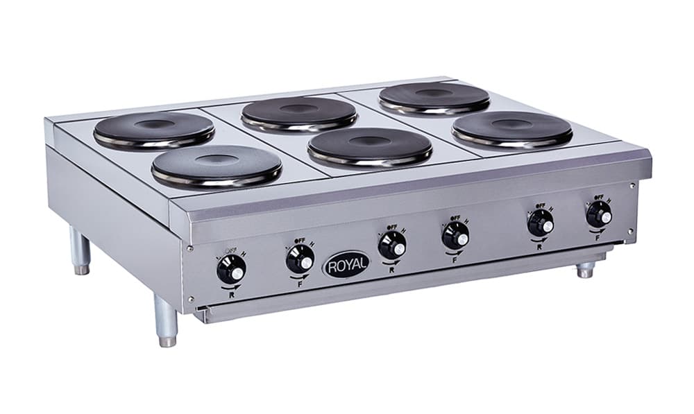 Royal – 12″ Stainless Steel 2 Elements Heavy Duty Electric Hot Plate – RHPE-12-2